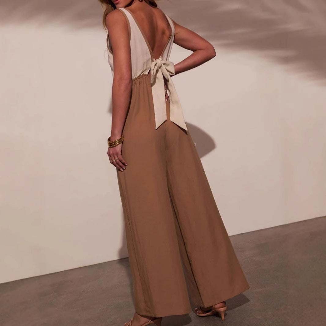 Fashion Special Multicolor Bust Jumpsuit Women