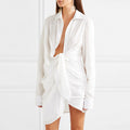Bahia White Knotted Mini Cotton Dress