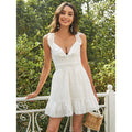 Lace-up Short Sling Cotton Dress