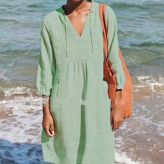 Jacquard Cotton And Linen Dress