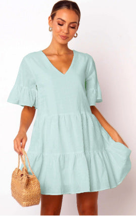 Pure Cotton Short-sleeved Dress