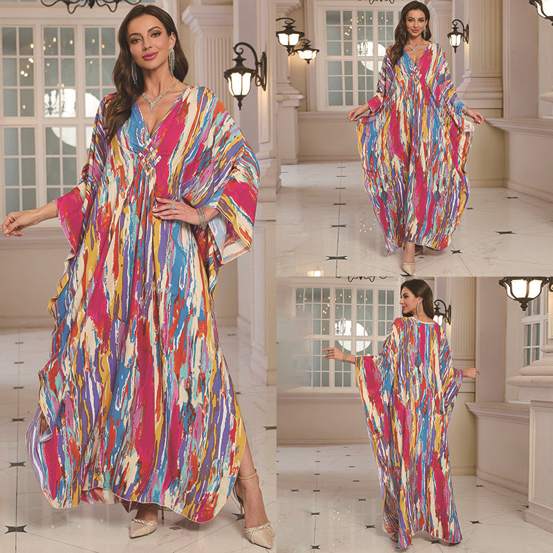 Fashion Personalized Cotton Printed Beach Dress Women