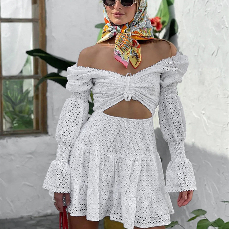 Ethnic Style Bohemian Dress Pure Cotton White