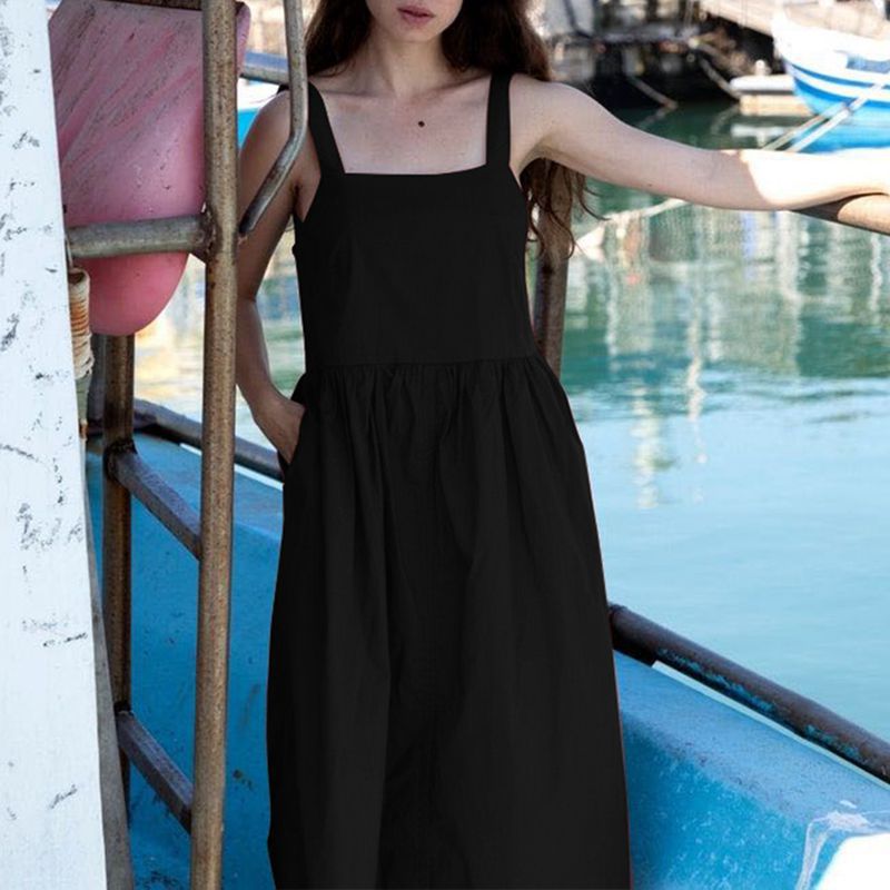 Cotton Linen Sleeveless Dress Fashionable Slimming