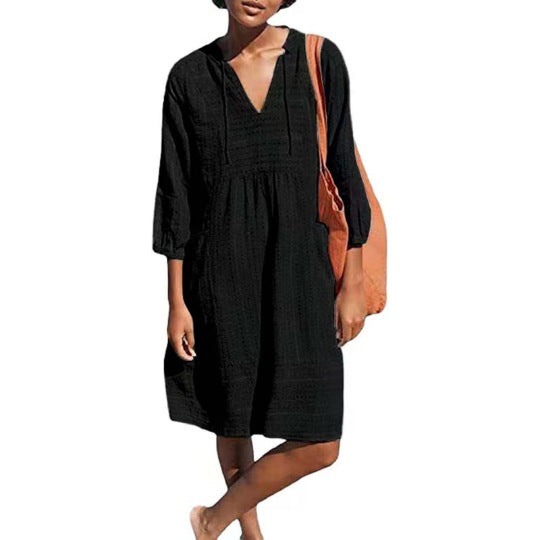Jacquard Cotton And Linen Dress