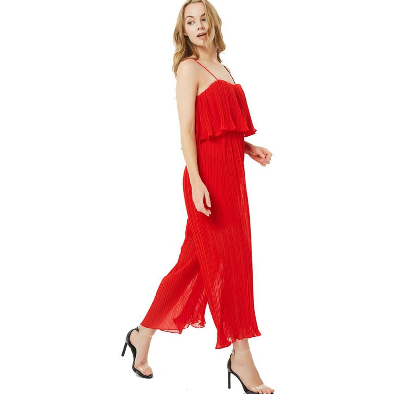 Elegant sexy ruffled jumpsuit women