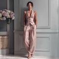 Summer Sleeveless Suit Casual Single-breasted Vest And Casual Pants Set