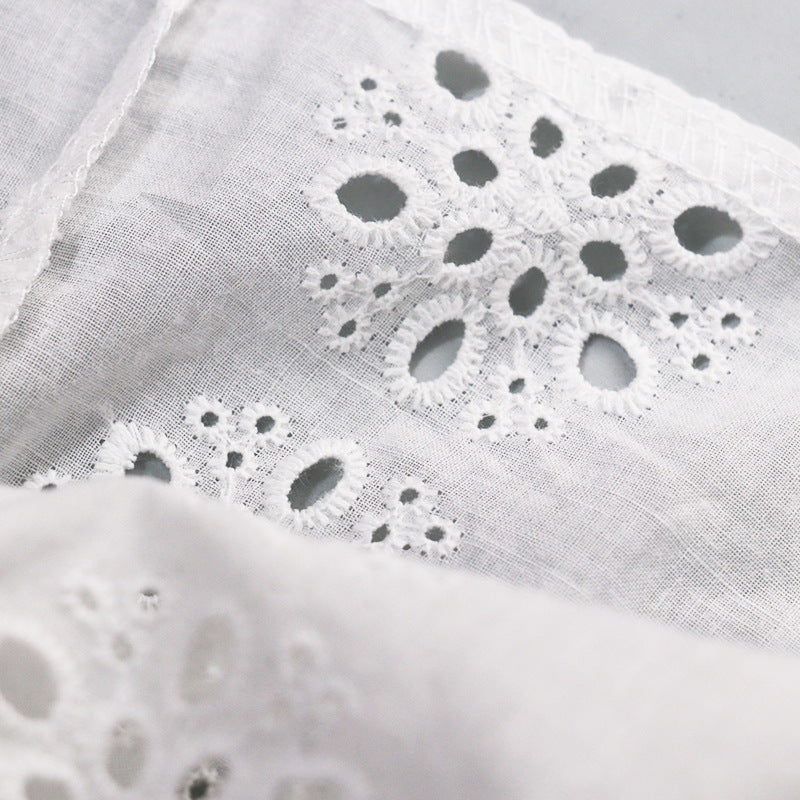 Fashionable Mid-sleeve Cotton Embroidered Dress