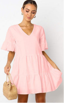 Pure Cotton Short-sleeved Dress