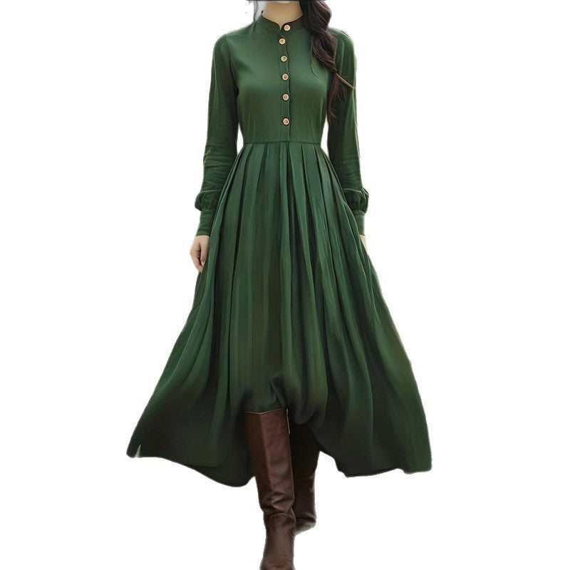 Long-sleeved Vintage Bohemian Cotton-linen Dress