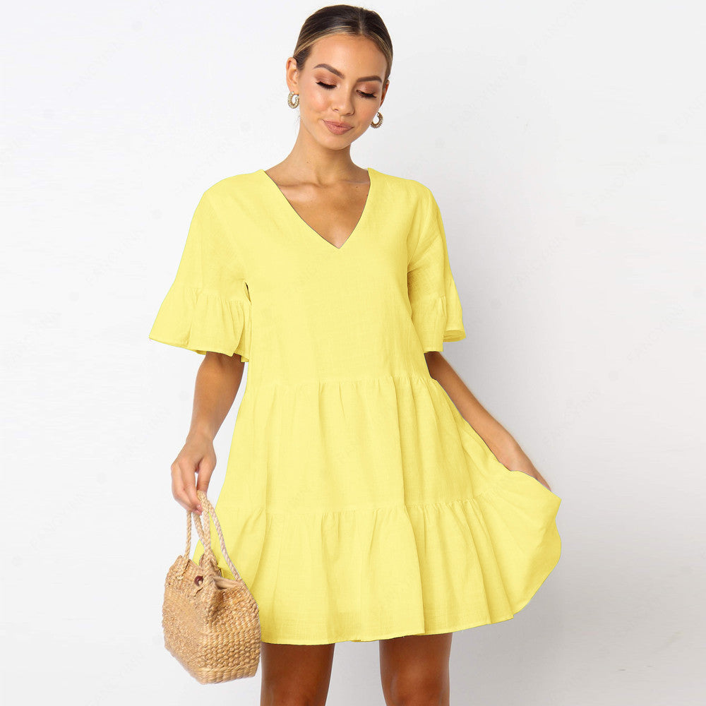 Pure Cotton Short-sleeved Dress