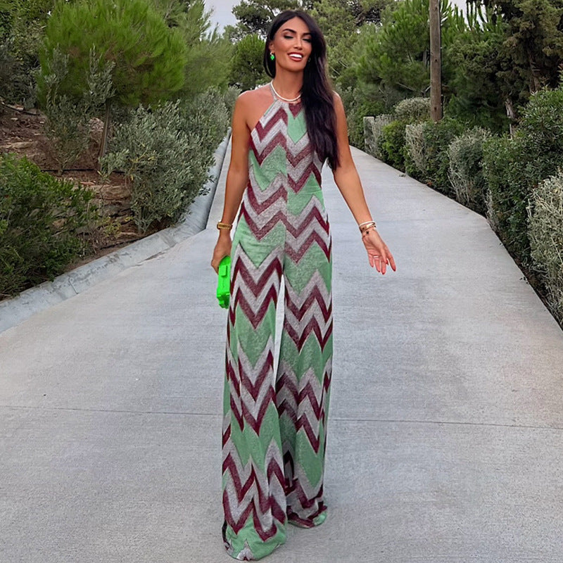 Retro-chic Athletic Long One-piece Jumpsuit For Women