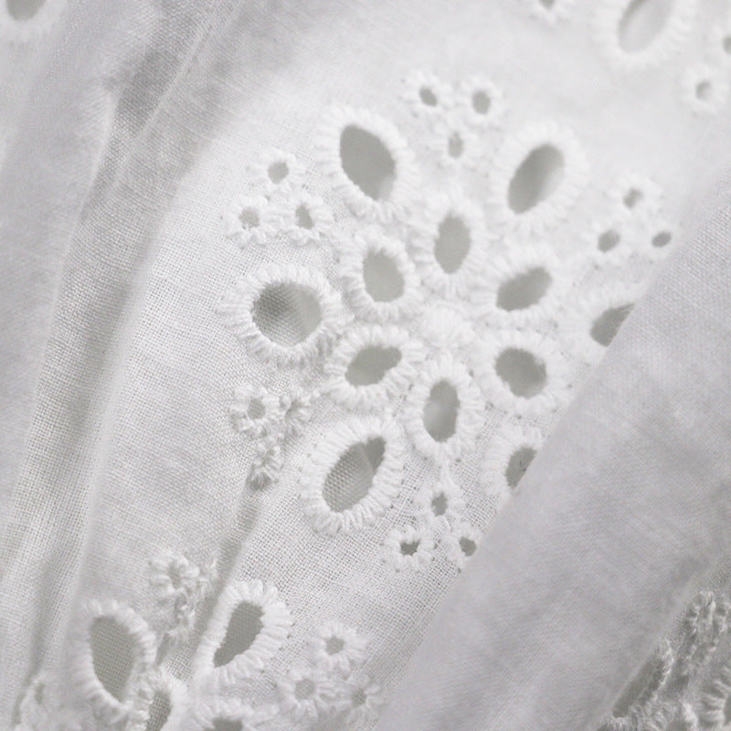 Fashionable Mid-sleeve Cotton Embroidered Dress