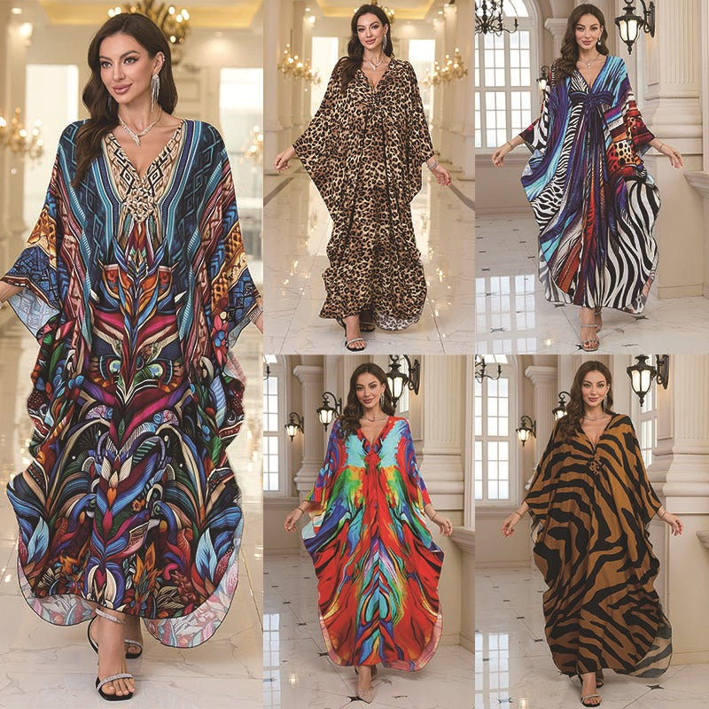 Fashion Personalized Cotton Printed Beach Dress Women