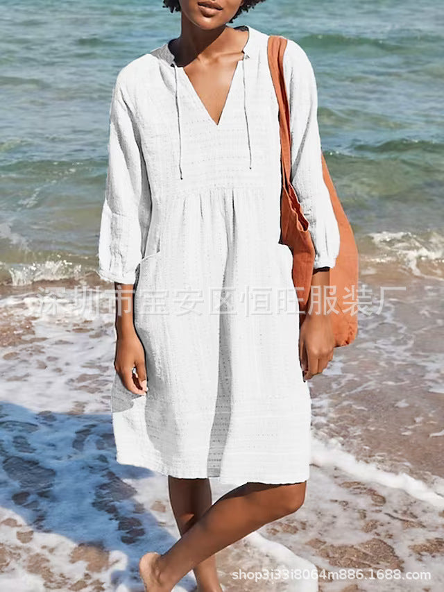 Jacquard Cotton And Linen Dress