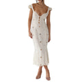 Trendy Mid-length Cotton Embroidered Dress