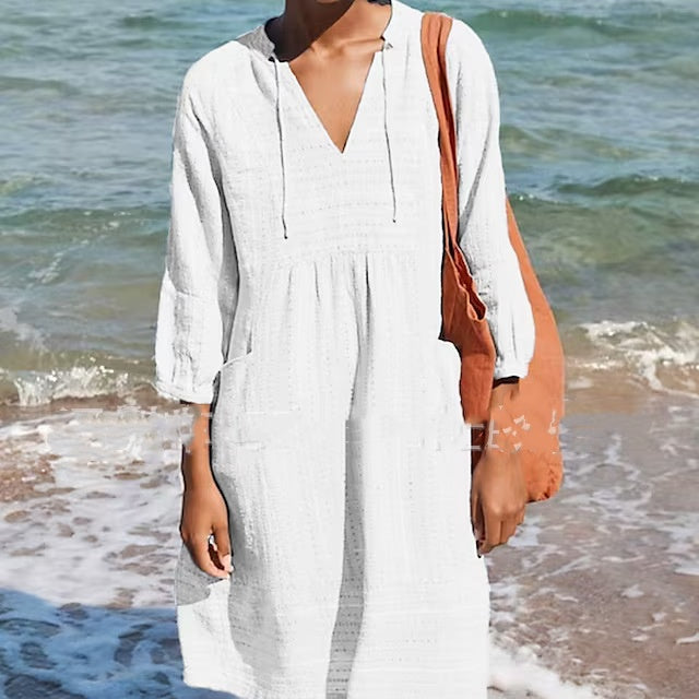 Jacquard Cotton And Linen Dress