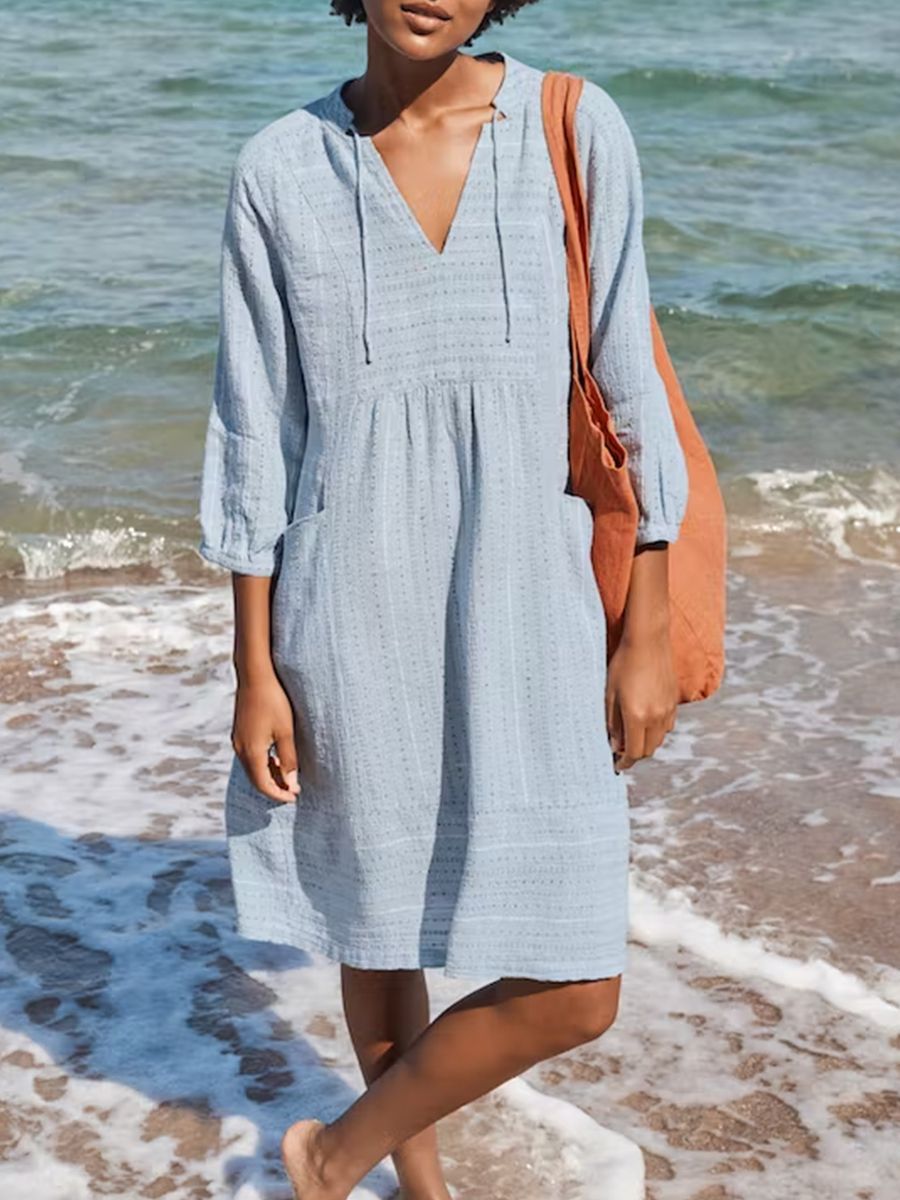 Jacquard Cotton And Linen Dress