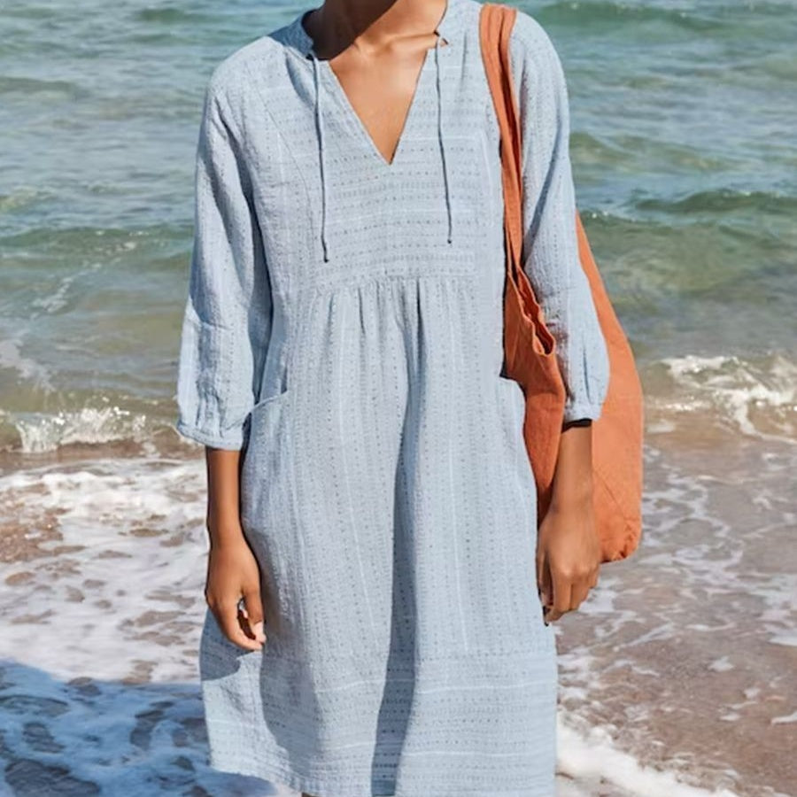 Jacquard Cotton And Linen Dress