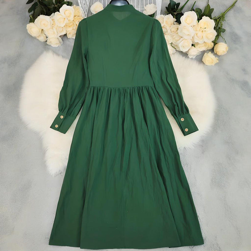 Long-sleeved Vintage Bohemian Cotton-linen Dress